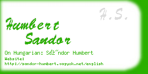 humbert sandor business card